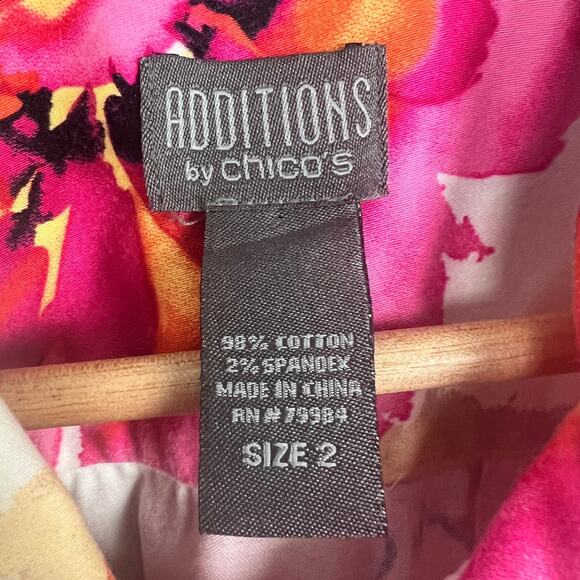 Chico's Womens L Jacket Floral Art to Wear Stretch Colorful Casual Preppy Spring - Picture 5 of 10